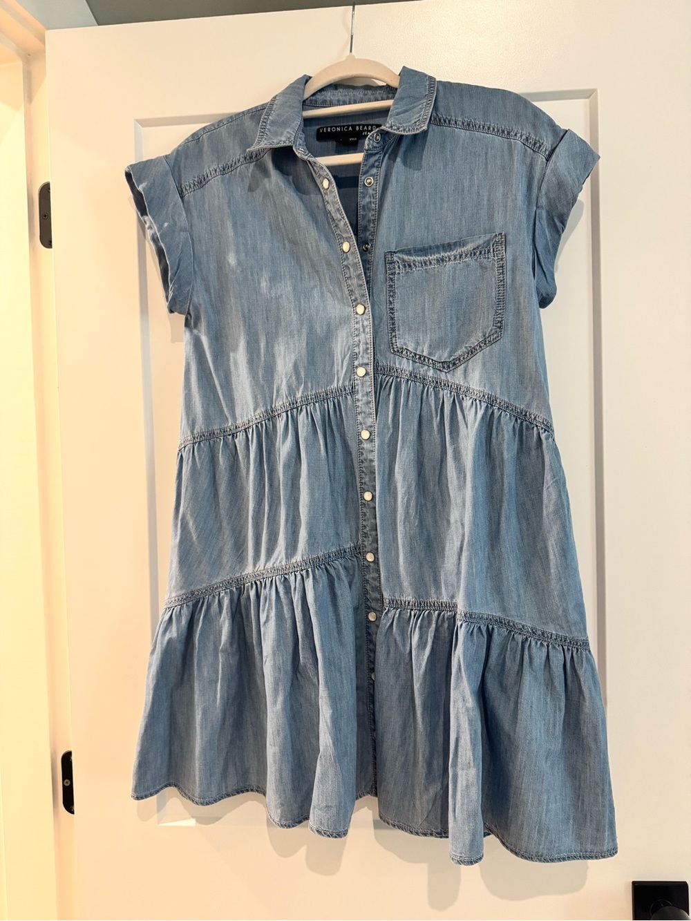 Veronica Beard Harrow tiered denim dress size 2